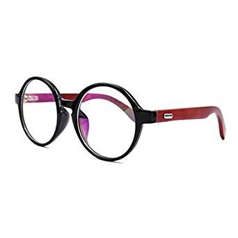 Wooden vintage retro round glasses frame clear lens glasses fashion circles