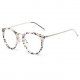 Retro round glasses female non-transparent metal optical frames prescription glasses