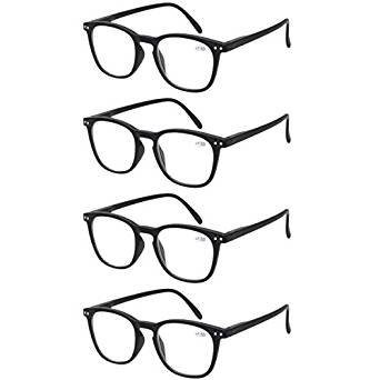 Reading glasses 4 packs of men and women readers quality spring hinge Plaza