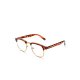 Fashion lensless no degree specular reflective metal half frame unisex frames