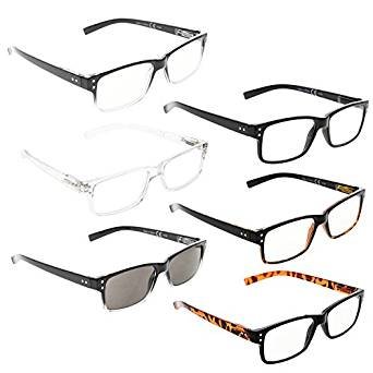 6 folding reading glasses plastic spring hinge comfort