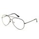 Blue filter glasses, retro large metal frame transparent lenses, eye fatigue improve sleep anti bronze frame